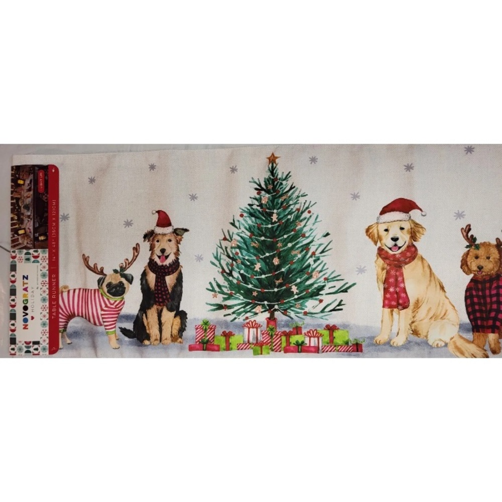 - Novogratz Christmas Light Up Table Runner Dogs Golden Retriever Holiday …